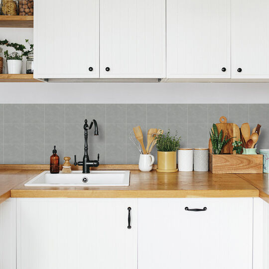 selbstklebende Wandfliesen Wall Tiles Light Grey (6er Set) image number null